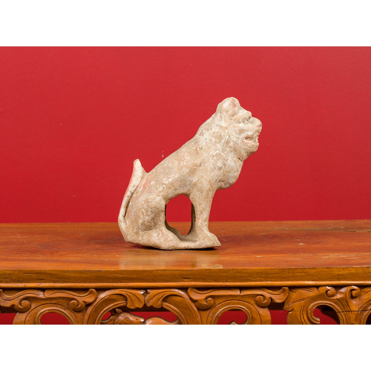 Chinese 18th Century Qing Dynasty Period Terracotta Sitting Dog Mingqi Sculpture-6. Asian & Chinese Furniture, Art, Antiques, Vintage Home Décor for sale at FEA Home