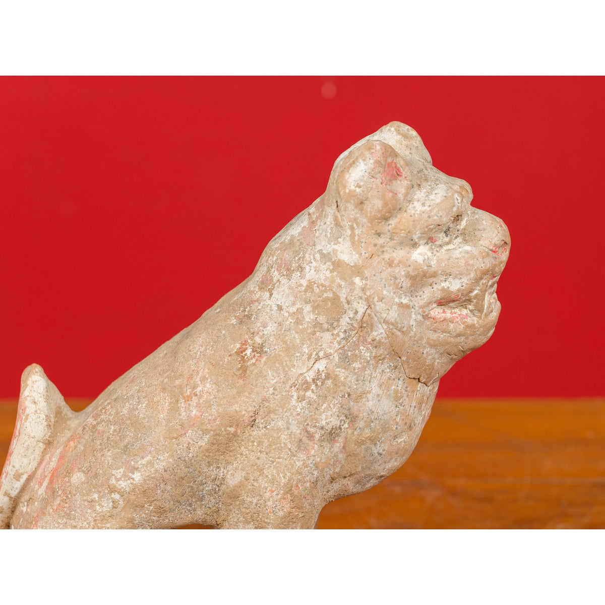 Chinese 18th Century Qing Dynasty Period Terracotta Sitting Dog Mingqi Sculpture-3. Asian & Chinese Furniture, Art, Antiques, Vintage Home Décor for sale at FEA Home