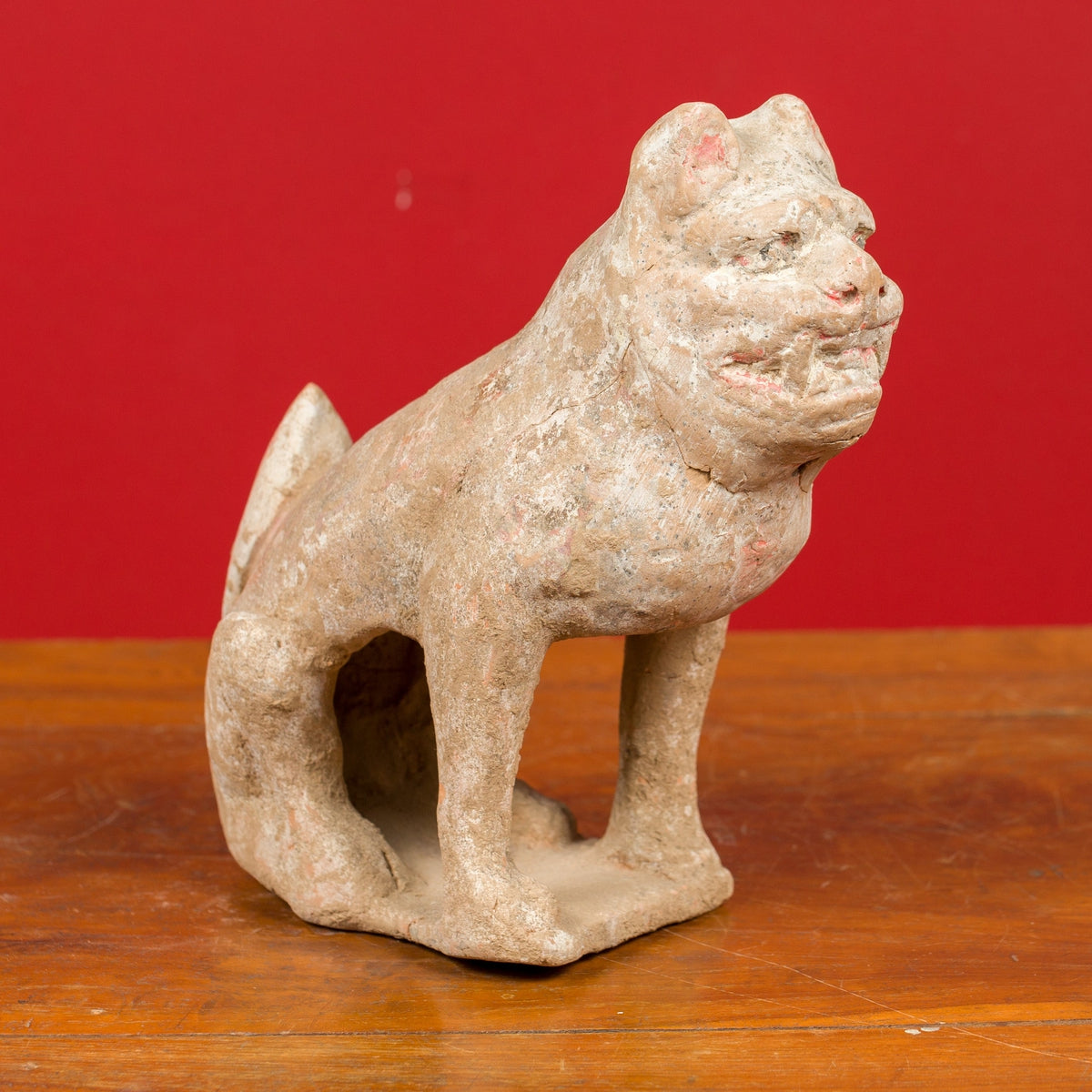 Chinese 18th Century Qing Dynasty Period Terracotta Sitting Dog Mingqi Sculpture-2. Asian & Chinese Furniture, Art, Antiques, Vintage Home Décor for sale at FEA Home