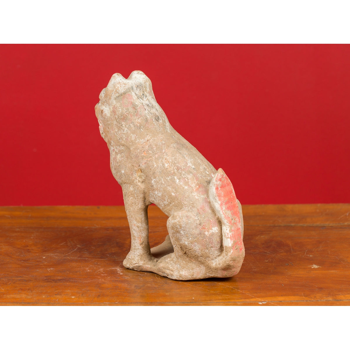 Chinese 18th Century Qing Dynasty Period Terracotta Sitting Dog Mingqi Sculpture-8. Asian & Chinese Furniture, Art, Antiques, Vintage Home Décor for sale at FEA Home