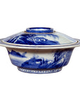 Japanese Seto Porcelain Vegetable Bowl with Hand-Painted Blue and White Décor-1. Asian & Chinese Furniture, Art, Antiques, Vintage Home Décor for sale at FEA Home