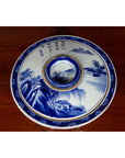 Japanese Seto Porcelain Vegetable Bowl with Hand-Painted Blue and White Décor-10. Asian & Chinese Furniture, Art, Antiques, Vintage Home Décor for sale at FEA Home
