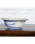 Japanese Seto Porcelain Vegetable Bowl with Hand-Painted Blue and White Décor-13. Asian & Chinese Furniture, Art, Antiques, Vintage Home Décor for sale at FEA Home