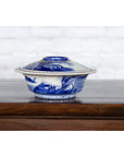 Japanese Seto Porcelain Vegetable Bowl with Hand-Painted Blue and White Décor-16. Asian & Chinese Furniture, Art, Antiques, Vintage Home Décor for sale at FEA Home