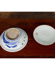 Japanese Seto Porcelain Vegetable Bowl with Hand-Painted Blue and White Décor-17. Asian & Chinese Furniture, Art, Antiques, Vintage Home Décor for sale at FEA Home