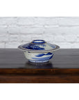 Japanese Seto Porcelain Vegetable Bowl with Hand-Painted Blue and White Décor-2. Asian & Chinese Furniture, Art, Antiques, Vintage Home Décor for sale at FEA Home