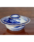 Japanese Seto Porcelain Vegetable Bowl with Hand-Painted Blue and White Décor-7. Asian & Chinese Furniture, Art, Antiques, Vintage Home Décor for sale at FEA Home