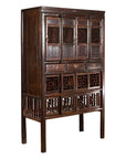Chinese Qing 19th Century Brown Cabinet with Fretwork Doors and Three Drawers-1. Asian & Chinese Furniture, Art, Antiques, Vintage Home Décor for sale at FEA Home