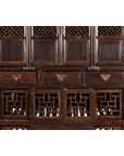 Chinese Qing 19th Century Brown Cabinet with Fretwork Doors and Three Drawers-7. Asian & Chinese Furniture, Art, Antiques, Vintage Home Décor for sale at FEA Home