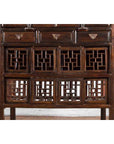 Chinese Qing 19th Century Brown Cabinet with Fretwork Doors and Three Drawers-8. Asian & Chinese Furniture, Art, Antiques, Vintage Home Décor for sale at FEA Home
