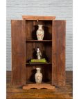 Mid 19th Century Indian Cabinet with Hand-Carved Floral Motifs and Iron Hardware-3. Asian & Chinese Furniture, Art, Antiques, Vintage Home Décor for sale at FEA Home