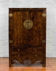 Chinese Qing Dynasty 19th Century Dark Brown Elm Cabinet with Doors and Drawers-2. Asian & Chinese Furniture, Art, Antiques, Vintage Home Décor for sale at FEA Home