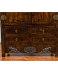 Chinese Qing Dynasty 19th Century Dark Brown Elm Cabinet with Doors and Drawers-7. Asian & Chinese Furniture, Art, Antiques, Vintage Home Décor for sale at FEA Home