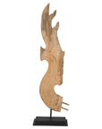 Thai Hand-Carved Wooden Temple Dragon Sculpture Mounted on Custom Black Base-1. Asian & Chinese Furniture, Art, Antiques, Vintage Home Décor for sale at FEA Home