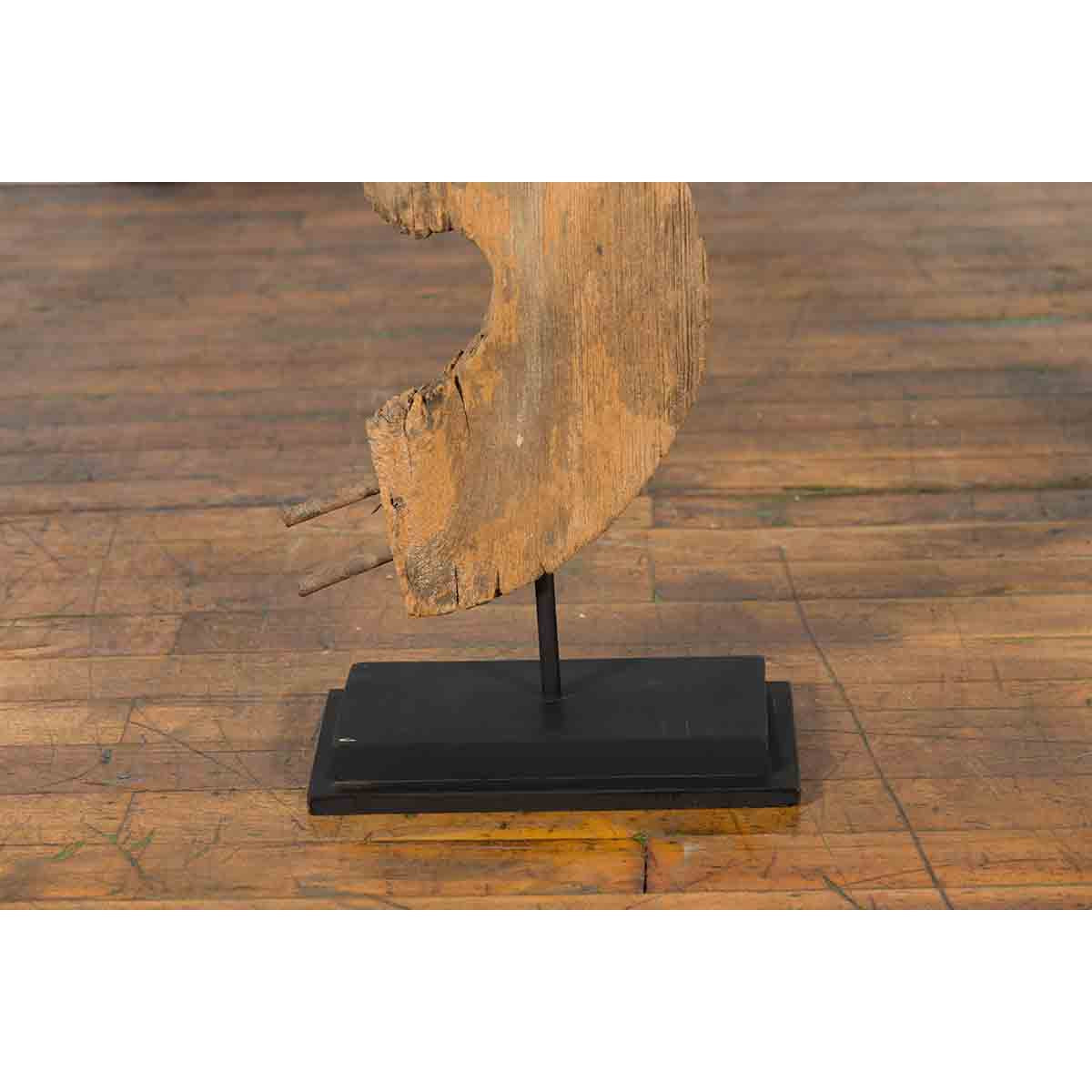 Thai Hand-Carved Wooden Temple Dragon Sculpture Mounted on Custom Black Base-8. Asian & Chinese Furniture, Art, Antiques, Vintage Home Décor for sale at FEA Home