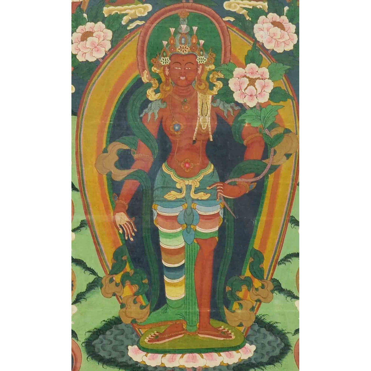 Indian Ceremonial Hindu Deity Hand-Painted on Canvas in Gilded Frame-5. Asian & Chinese Furniture, Art, Antiques, Vintage Home Décor for sale at FEA Home