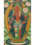 Indian Ceremonial Hindu Deity Hand-Painted on Canvas in Gilded Frame-5. Asian & Chinese Furniture, Art, Antiques, Vintage Home Décor for sale at FEA Home