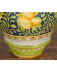 Large Hand-Painted Yellow and Green Jar with Lemons and Scrolling Foliage-10. Asian & Chinese Furniture, Art, Antiques, Vintage Home Décor for sale at FEA Home