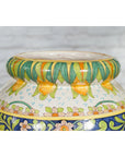 Large Hand-Painted Yellow and Green Jar with Lemons and Scrolling Foliage-8. Asian & Chinese Furniture, Art, Antiques, Vintage Home Décor for sale at FEA Home
