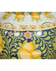 Large Hand-Painted Yellow and Green Jar with Lemons and Scrolling Foliage-9. Asian & Chinese Furniture, Art, Antiques, Vintage Home Décor for sale at FEA Home
