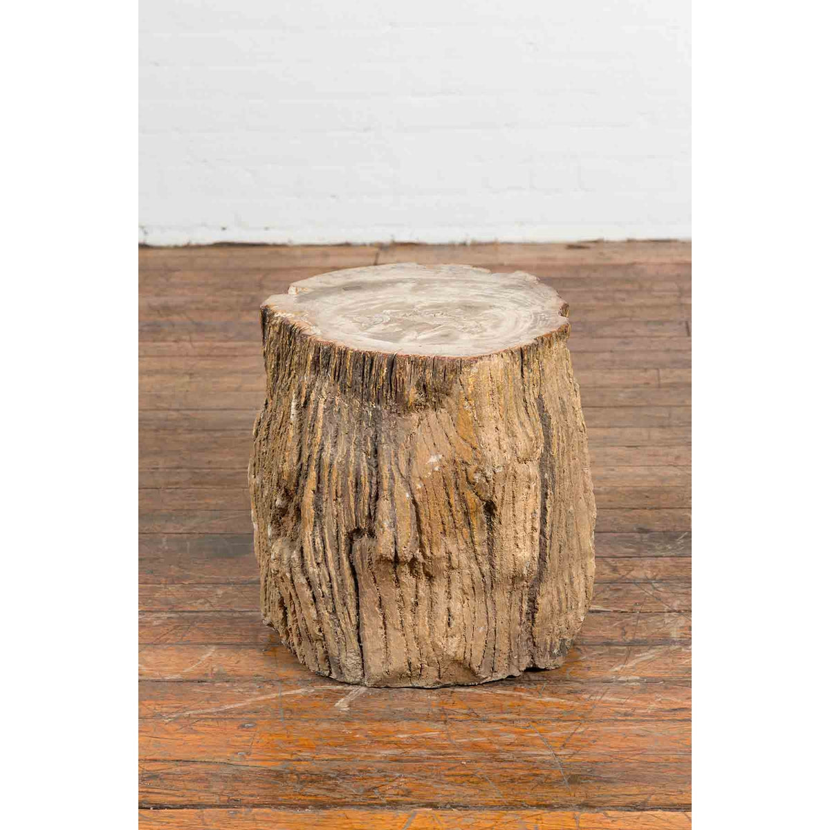 Antique Petrified Wood Tree Stump Drinks Table or Stool Covered in Gesso-4. Asian & Chinese Furniture, Art, Antiques, Vintage Home Décor for sale at FEA Home