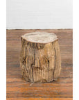 Antique Petrified Wood Tree Stump Drinks Table or Stool Covered in Gesso-4. Asian & Chinese Furniture, Art, Antiques, Vintage Home Décor for sale at FEA Home