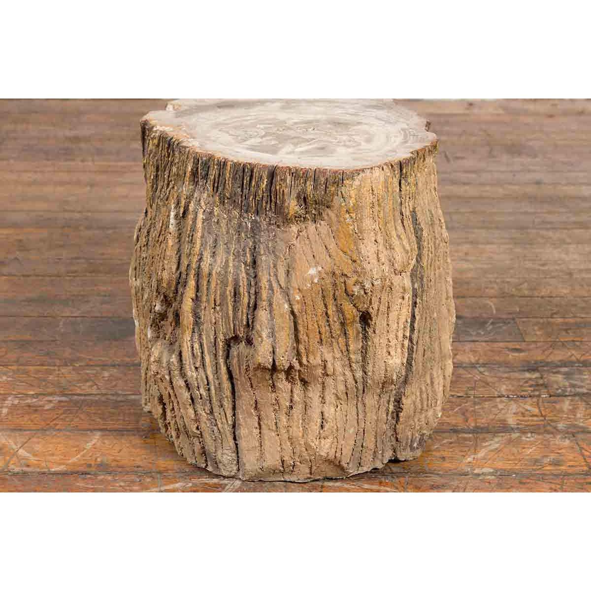 Antique Petrified Wood Tree Stump Drinks Table or Stool Covered in Gesso-7. Asian & Chinese Furniture, Art, Antiques, Vintage Home Décor for sale at FEA Home