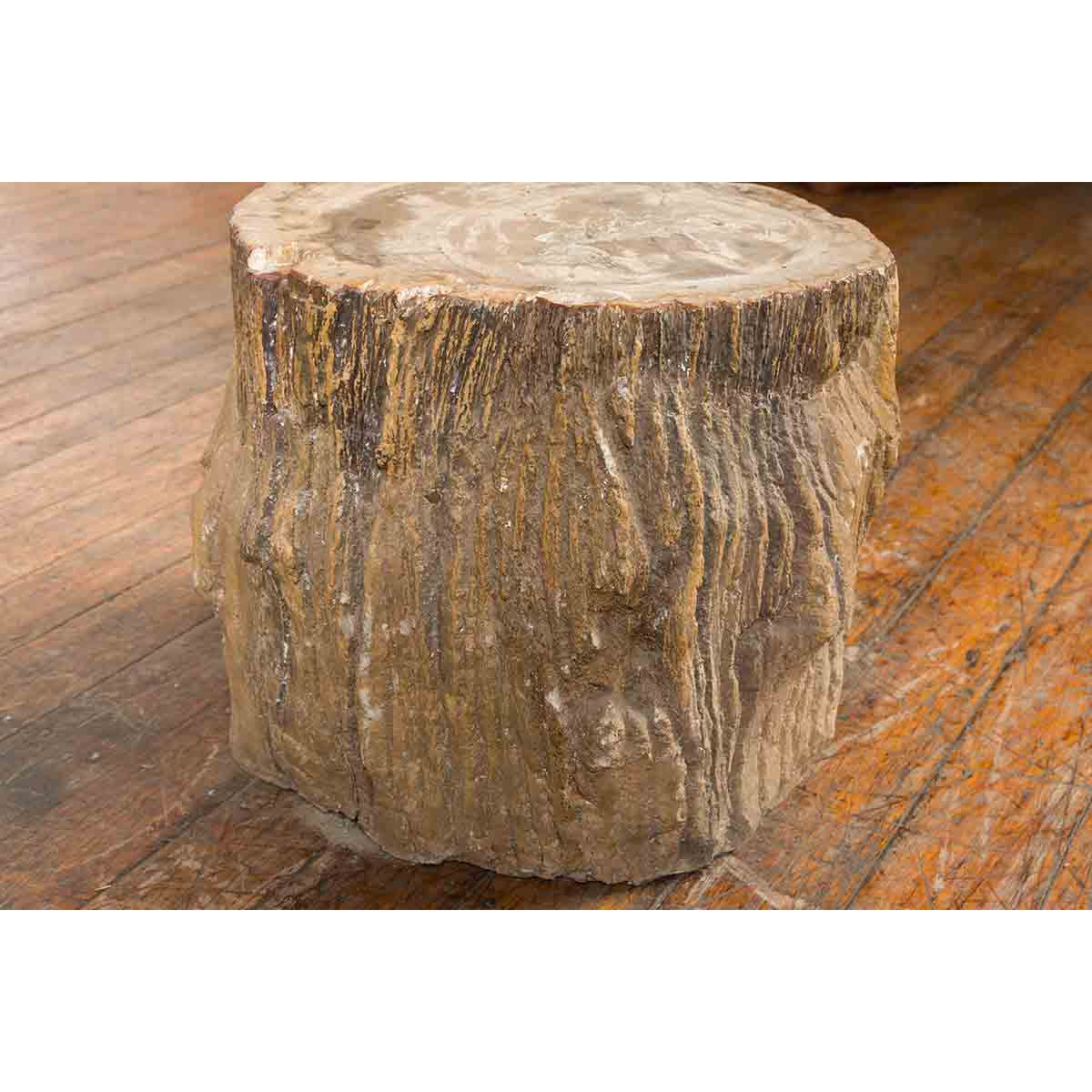Antique Petrified Wood Tree Stump Drinks Table or Stool Covered in Gesso-8. Asian & Chinese Furniture, Art, Antiques, Vintage Home Décor for sale at FEA Home