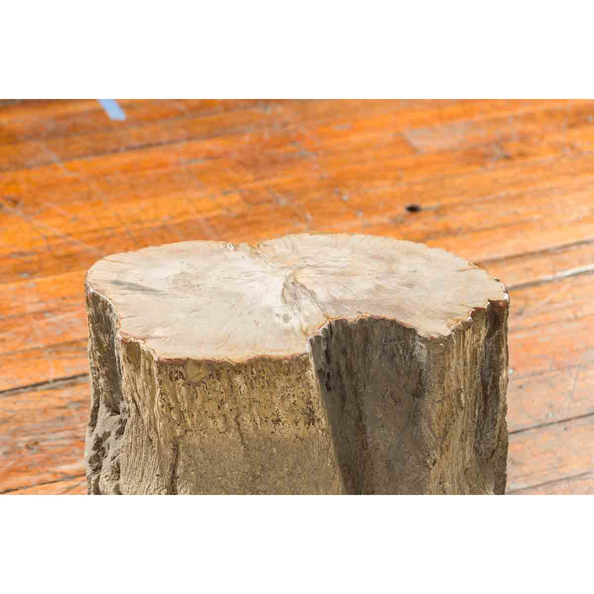 Antique Petrified Wood Tree Stump Drinks Table or Stool Covered in Gesso-8. Asian & Chinese Furniture, Art, Antiques, Vintage Home Décor for sale at FEA Home