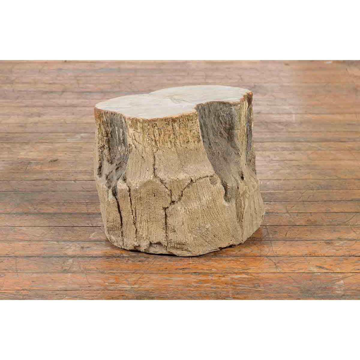 Antique Petrified Wood Tree Stump Drinks Table or Stool Covered in Gesso-9. Asian & Chinese Furniture, Art, Antiques, Vintage Home Décor for sale at FEA Home