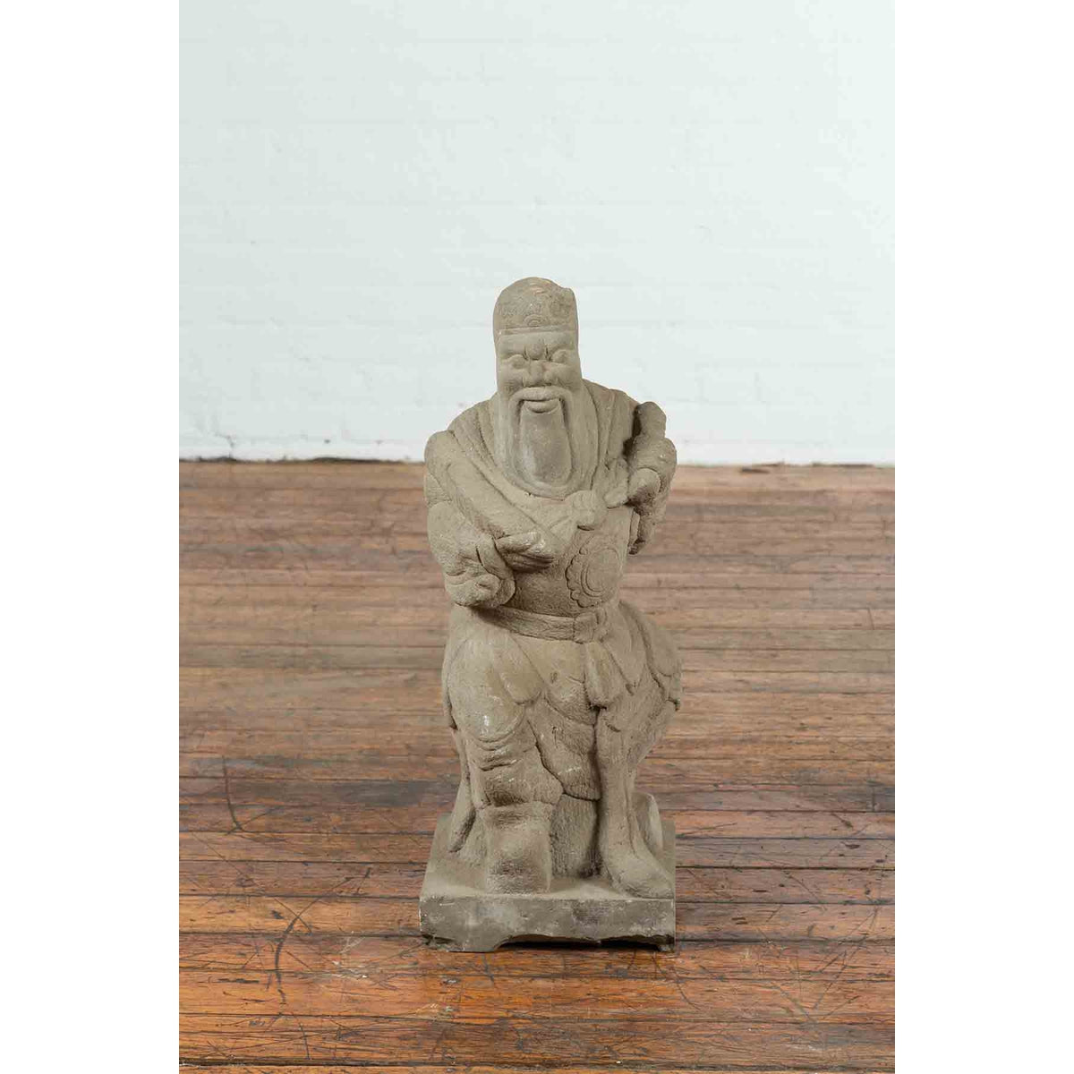 Vintage Chinese Carved Stone Sculpture Of A Monk-3. Asian & Chinese Furniture, Art, Antiques, Vintage Home Décor for sale at FEA Home