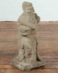 Vintage Chinese Carved Stone Sculpture Of A Monk-2. Asian & Chinese Furniture, Art, Antiques, Vintage Home Décor for sale at FEA Home