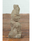 Vintage Chinese Carved Stone Sculpture Of A Monk-9. Asian & Chinese Furniture, Art, Antiques, Vintage Home Décor for sale at FEA Home