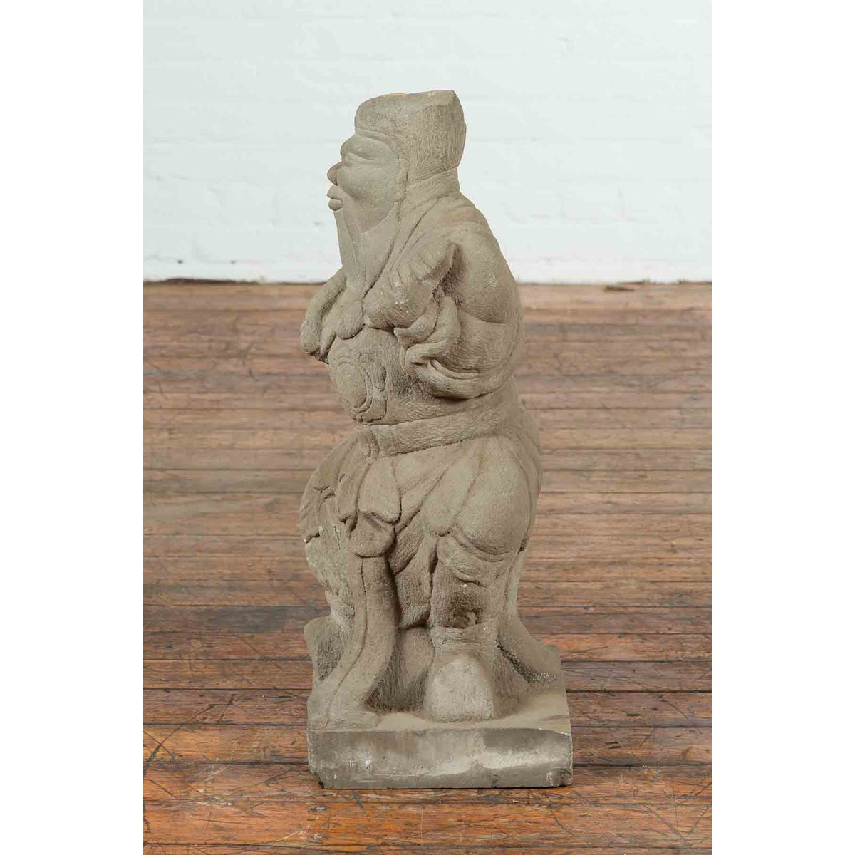 Vintage Chinese Carved Stone Sculpture Of A Monk-11. Asian & Chinese Furniture, Art, Antiques, Vintage Home Décor for sale at FEA Home