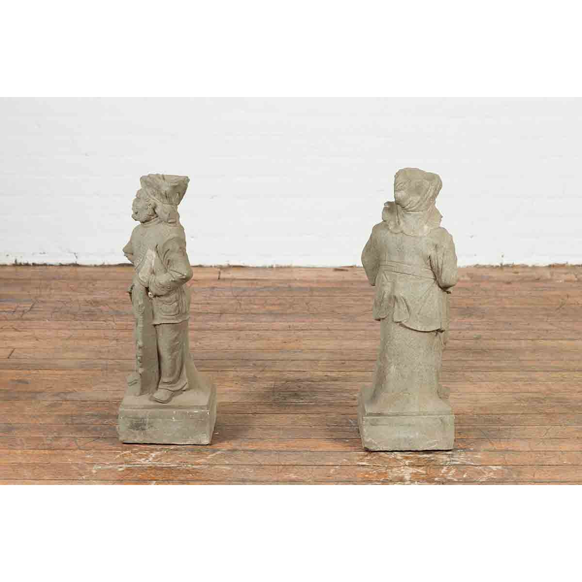Two Vintage Carved Stone Sculptures of Soldiers from the British Indian Army-12. Asian & Chinese Furniture, Art, Antiques, Vintage Home Décor for sale at FEA Home