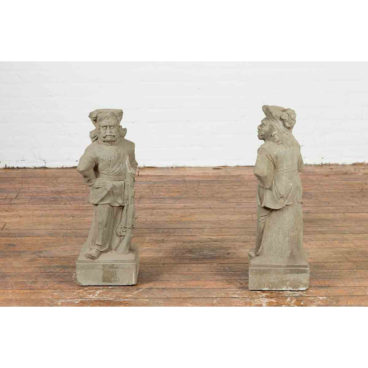 Two Vintage Carved Stone Sculptures of Soldiers from the British Indian Army-13. Asian & Chinese Furniture, Art, Antiques, Vintage Home Décor for sale at FEA Home