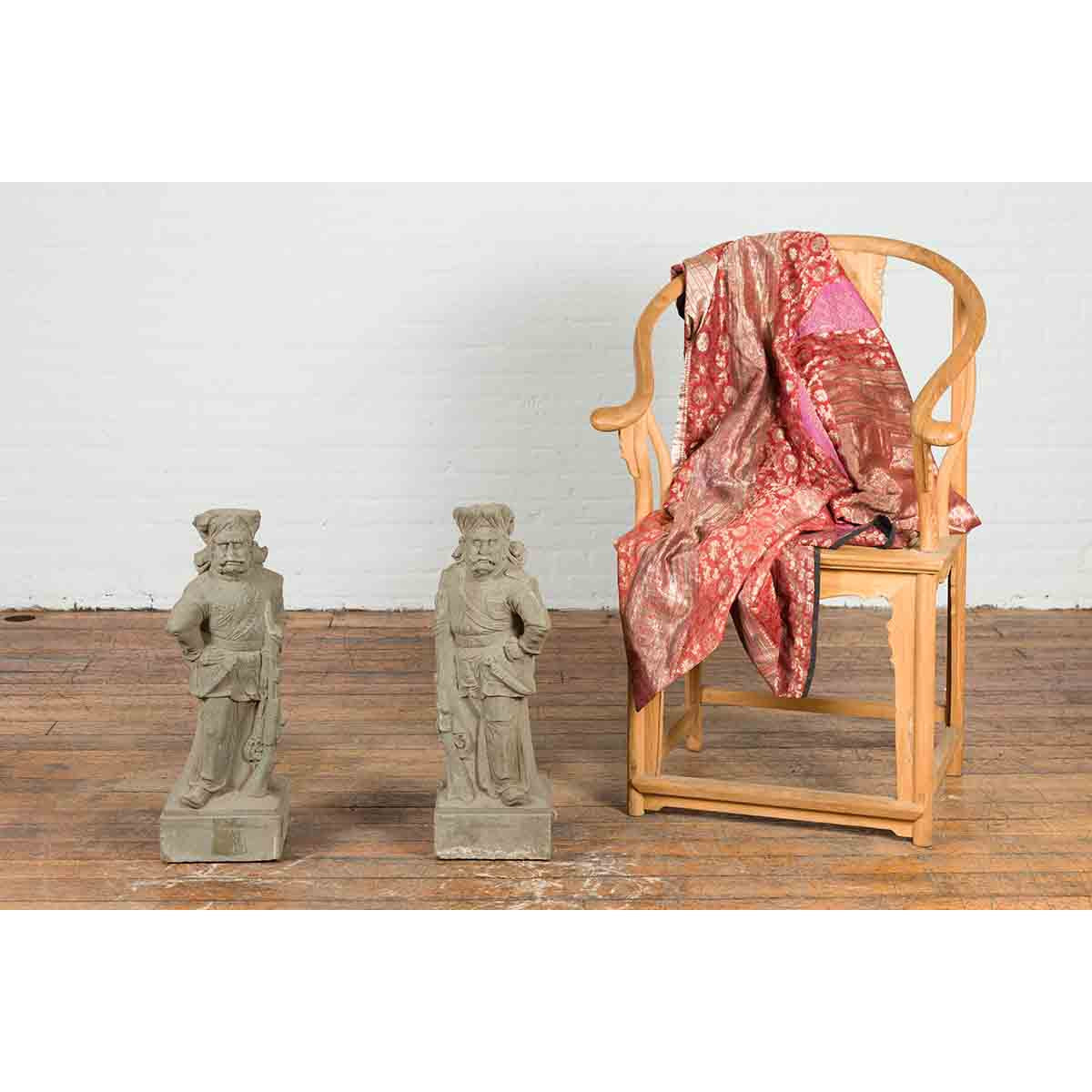 Two Vintage Carved Stone Sculptures of Soldiers from the British Indian Army-3. Asian & Chinese Furniture, Art, Antiques, Vintage Home Décor for sale at FEA Home