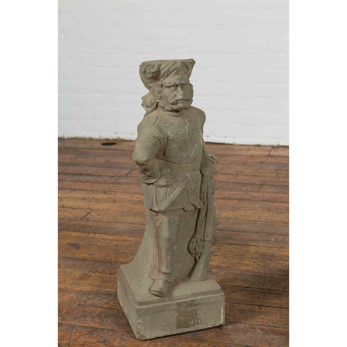 Two Vintage Carved Stone Sculptures of Soldiers from the British Indian Army-5. Asian & Chinese Furniture, Art, Antiques, Vintage Home Décor for sale at FEA Home