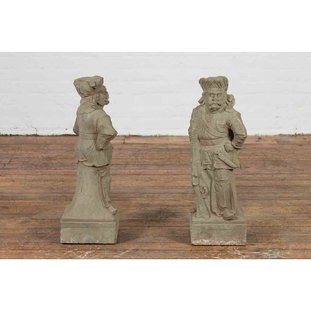 Two Vintage Carved Stone Sculptures of Soldiers from the British Indian Army-10. Asian & Chinese Furniture, Art, Antiques, Vintage Home Décor for sale at FEA Home