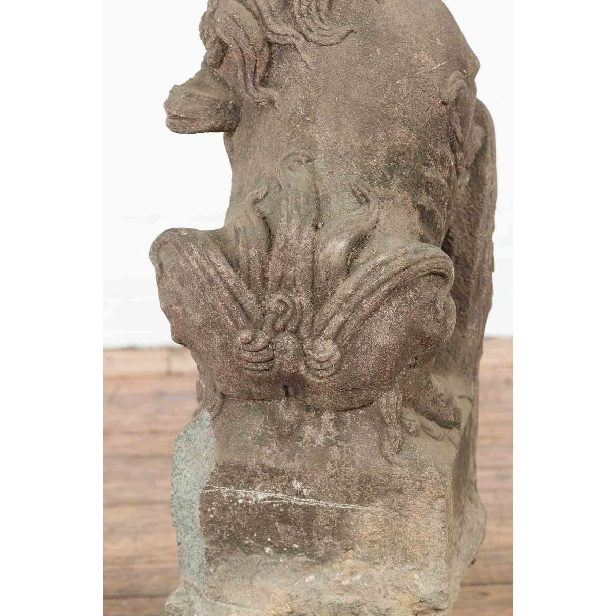 Chinese Qing Dynasty 19th Century Hand-Carved Foo Dog Sculpture Mounted on Base-10. Asian & Chinese Furniture, Art, Antiques, Vintage Home Décor for sale at FEA Home