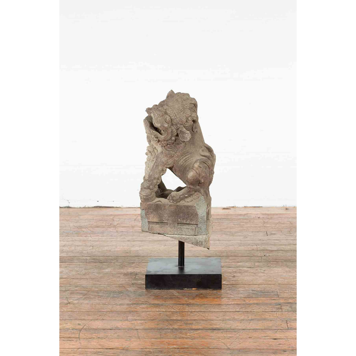 Chinese Qing Dynasty 19th Century Hand-Carved Foo Dog Sculpture Mounted on Base-6. Asian & Chinese Furniture, Art, Antiques, Vintage Home Décor for sale at FEA Home