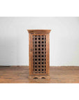 19th Century Indian Wooden Cabinet with Single Fretwork Door and Brass Handle-3. Asian & Chinese Furniture, Art, Antiques, Vintage Home Décor for sale at FEA Home
