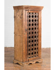 19th Century Indian Wooden Cabinet with Single Fretwork Door and Brass Handle-2. Asian & Chinese Furniture, Art, Antiques, Vintage Home Décor for sale at FEA Home