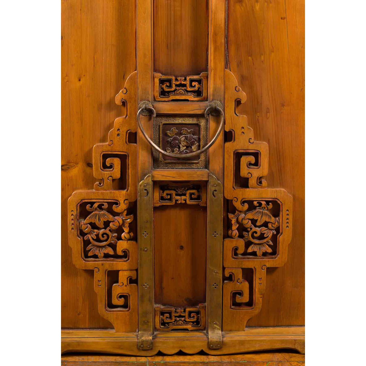 Chinese 19th Century Dowry Chest with Fretwork and Carved Gilt Characters-23. Asian & Chinese Furniture, Art, Antiques, Vintage Home Décor for sale at FEA Home