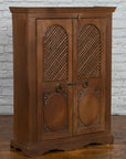 Indian Vintage Wooden Cabinet with Lattice Motifs and Carved Panels-10. Asian & Chinese Furniture, Art, Antiques, Vintage Home Décor for sale at FEA Home