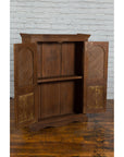 Indian Vintage Wooden Cabinet with Lattice Motifs and Carved Panels-3. Asian & Chinese Furniture, Art, Antiques, Vintage Home Décor for sale at FEA Home