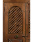 Indian Vintage Wooden Cabinet with Lattice Motifs and Carved Panels-7. Asian & Chinese Furniture, Art, Antiques, Vintage Home Décor for sale at FEA Home