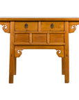 Chinese 19th Century Qing Dynasty Elm Table with Carved Spandrels and Drawers-1. Asian & Chinese Furniture, Art, Antiques, Vintage Home Décor for sale at FEA Home