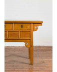 Chinese 19th Century Qing Dynasty Elm Table with Carved Spandrels and Drawers-5. Asian & Chinese Furniture, Art, Antiques, Vintage Home Décor for sale at FEA Home