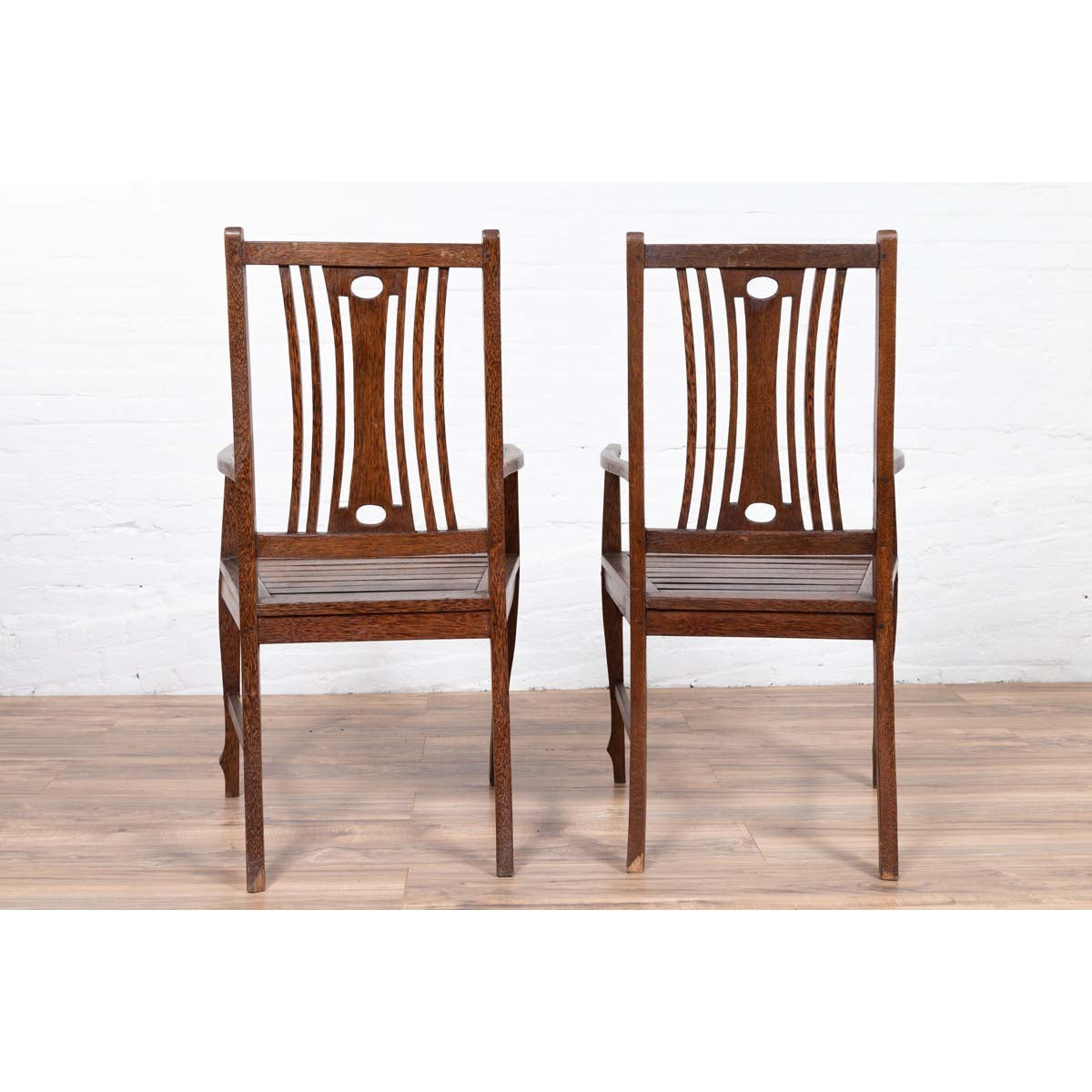 Vintage Dutch Colonial Armchair with Pierced Wood Back Splat, Several Available-5. Asian & Chinese Furniture, Art, Antiques, Vintage Home Décor for sale at FEA Home